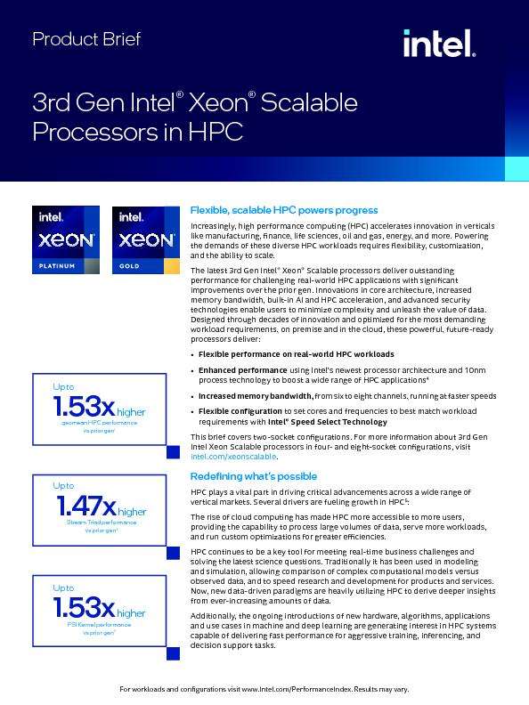 3rd Gen Intel® Xeon® Scalable Processors in HPC 