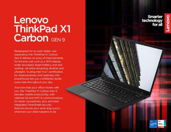  Lenovo ThinkPad X1 Carbon Gen 9