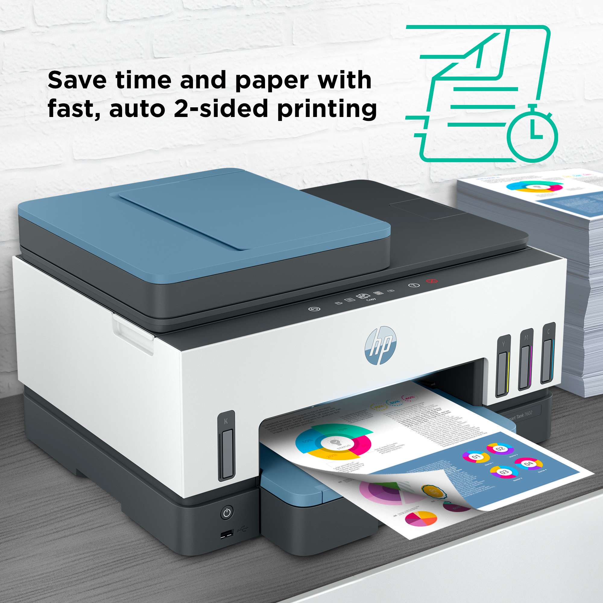Save time and paper with fast, auto 2-sided printing