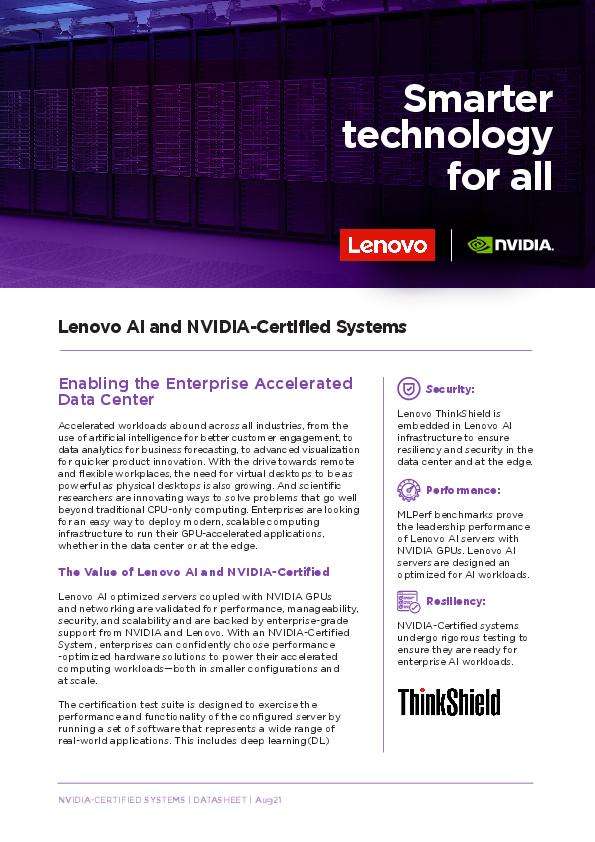Lenovo AI and NVIDIA-Certified Systems