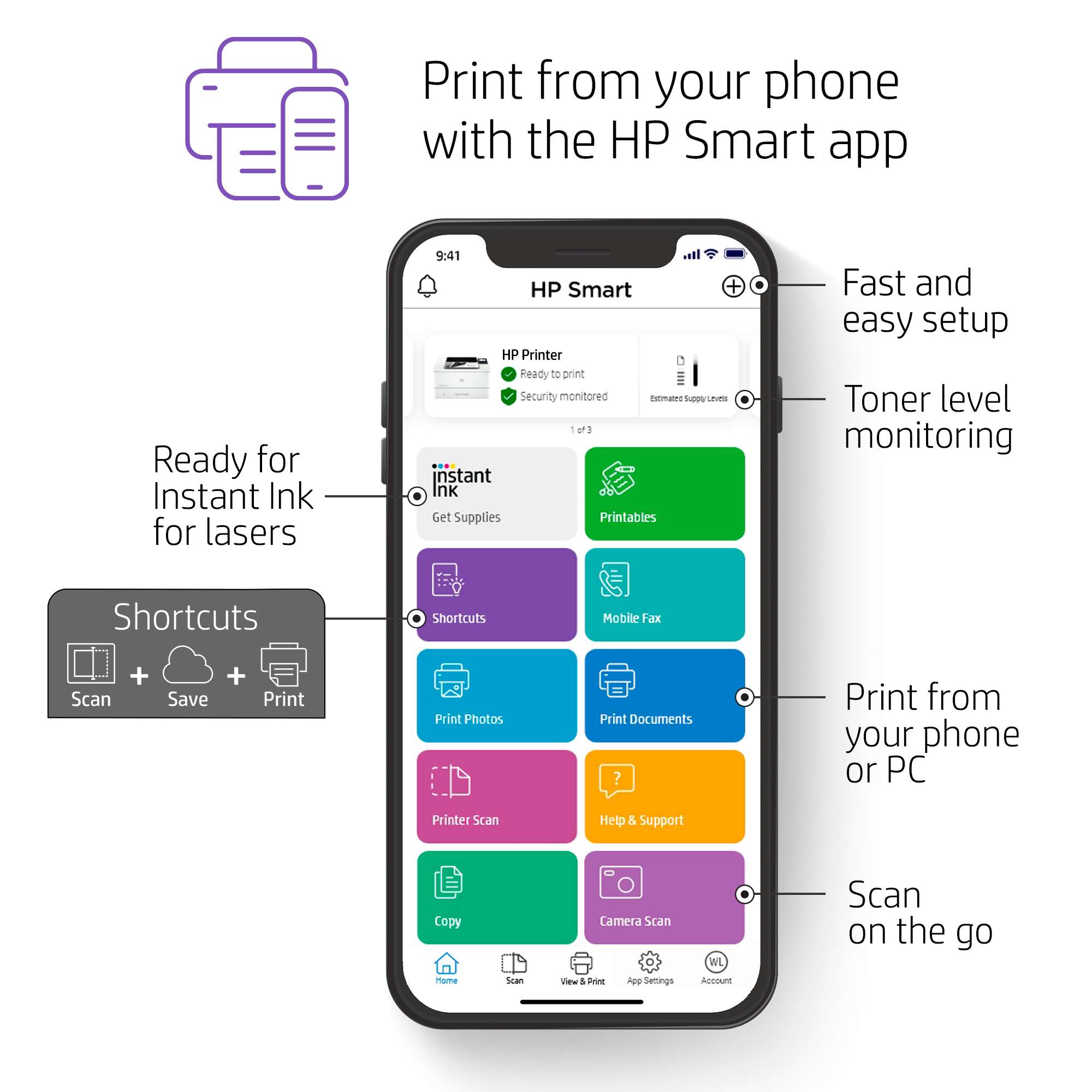 Print and scan from wherever you are! Reply and one of our experts will show you the value of the @HP Smart app. This is the #hybridworkspace solution that lets you manage and monitor your printing and scanning.