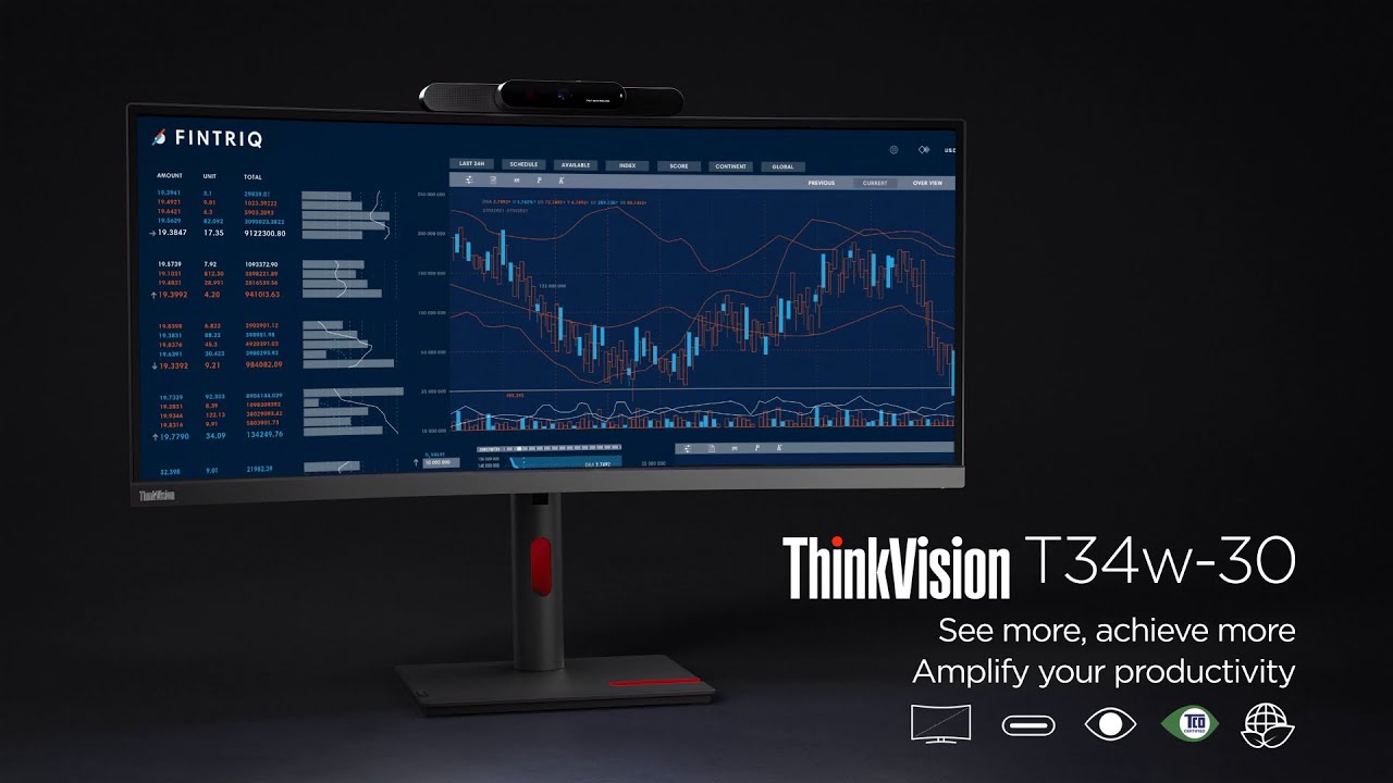 Lenovo ThinkVision T34-w30 Monitor: See more, achieve more.