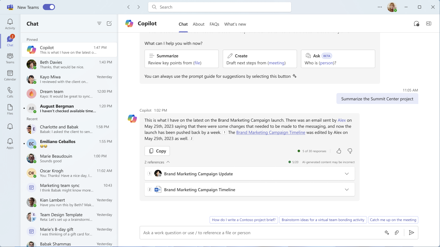 Get started with Microsoft Copilot with Graph-grounded chat in Microsoft Teams