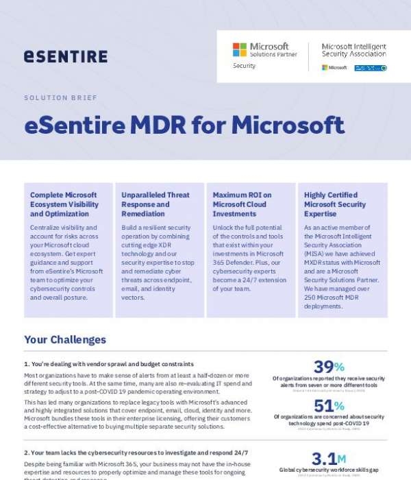eSentire MDR for Microsoft – Updated Solution Brief