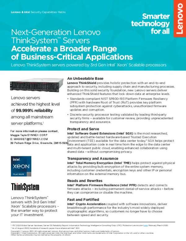 Next-Generation Lenovo ThinkSystem™ Servers