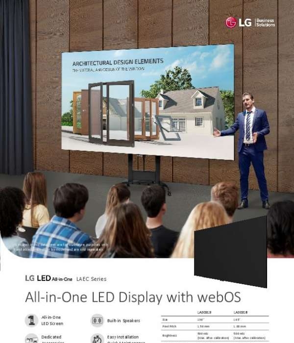 The All-in-One LED Display featuring Web OS from LG.