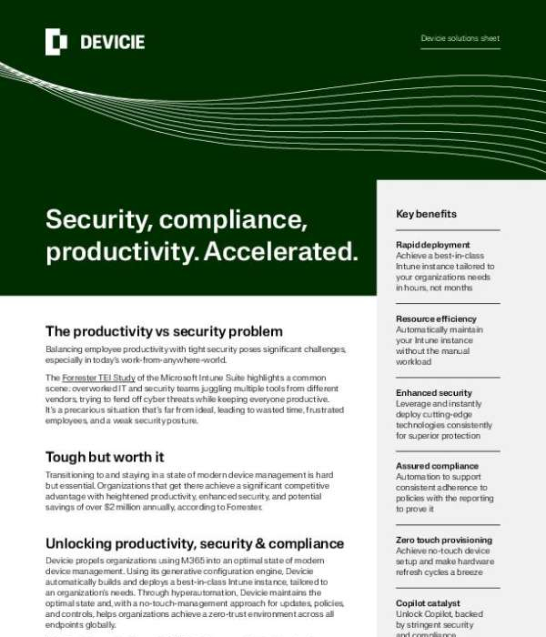 Security, compliance, productivity. Accelerated.