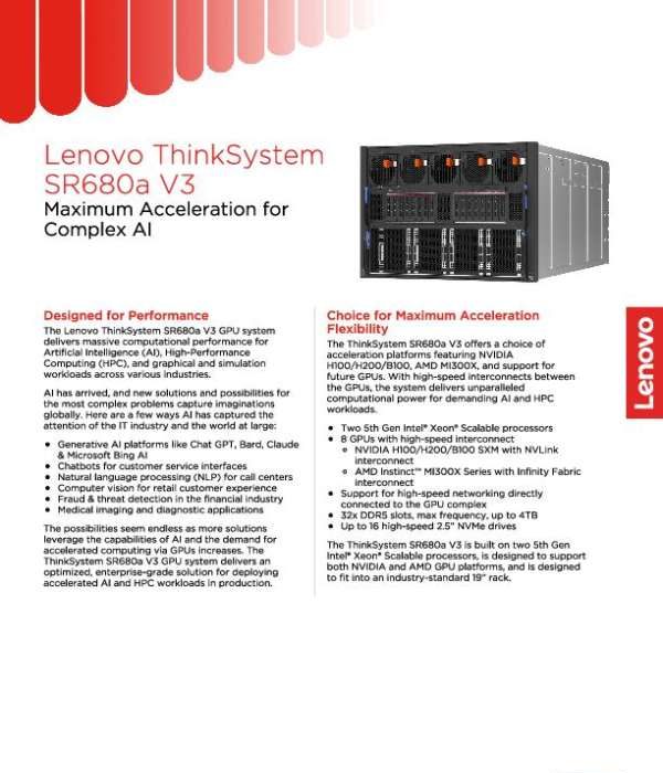 Lenovo ThinkSystem SR680a V3 Datasheet