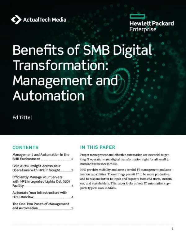 Benefits of SMB Digital Transformation: Management and Automation