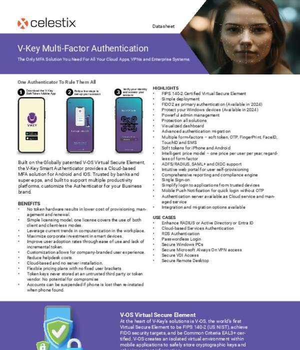 V-Key Multi-Factor Authentication Datasheet