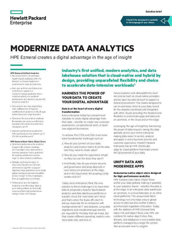 Modernize Data Analytics