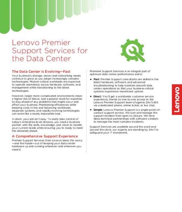 Lenovo Premier Support Services for the Data Center