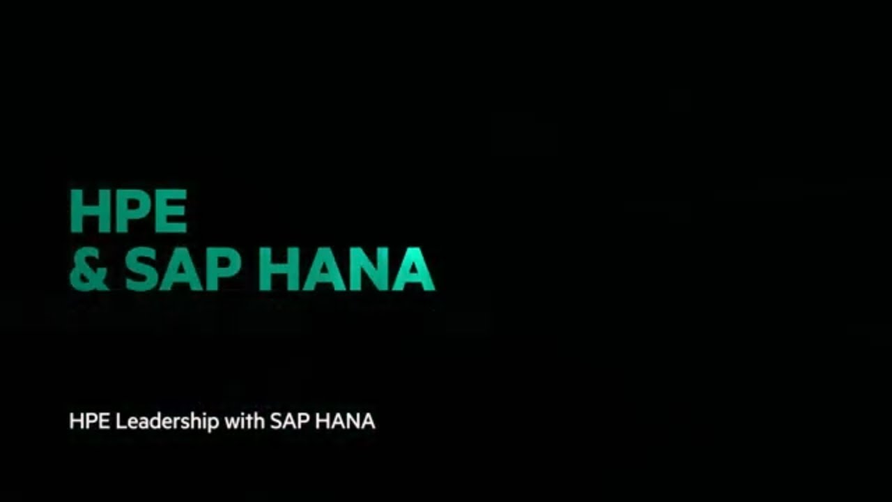 HPE Leadership with SAP HANA