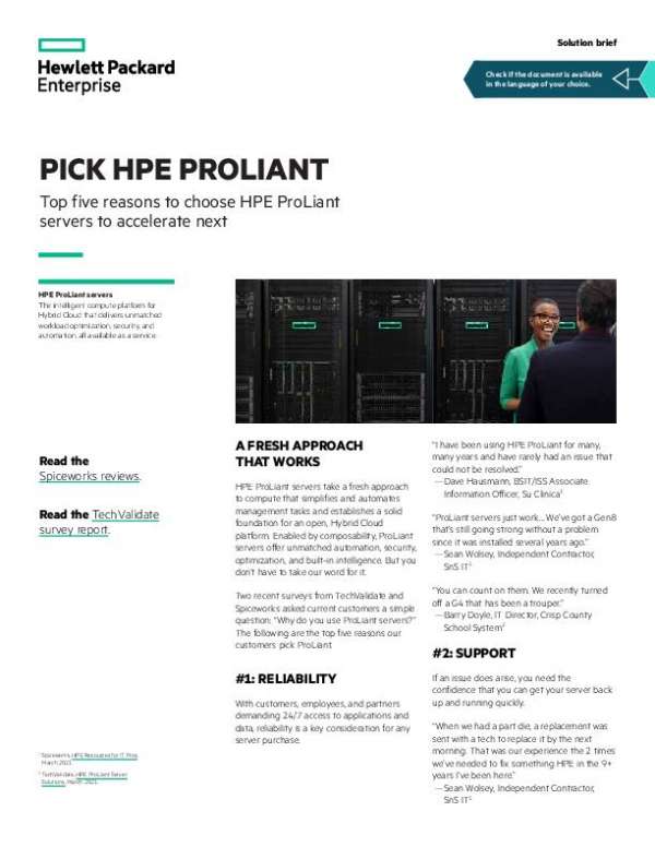 Pick HPE ProLiant