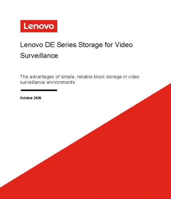 Lenovo DE Series Storage for Video Surveillance