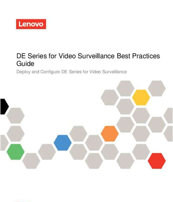 DE Series for Video Surveillance Best Practices Guide