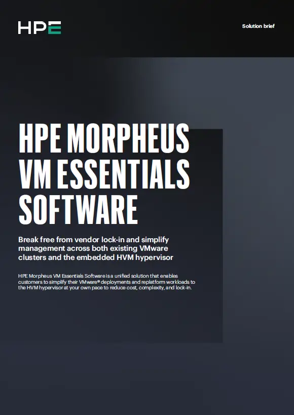 HPE Morpheus VM Essentials software solution brief for VMware deployments