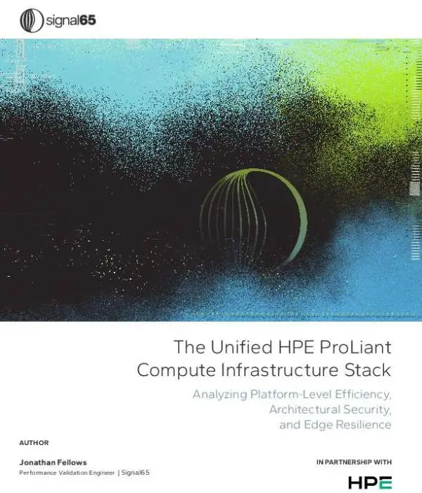 HPE ProLiant compute infrastructure stack diagram analyzing platform-level efficiency and security.