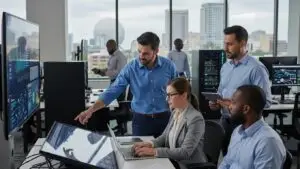 Diverse professionals collaborating in an Orlando business, emphasizing managed IT services.