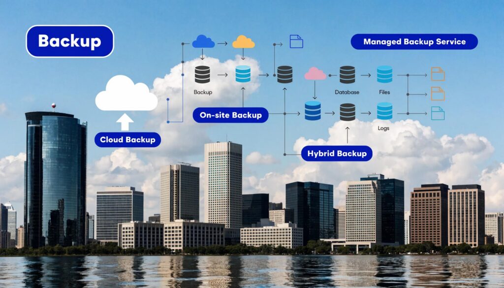 Diverse data backup solutions for SMBs in Orlando including cloud and managed services