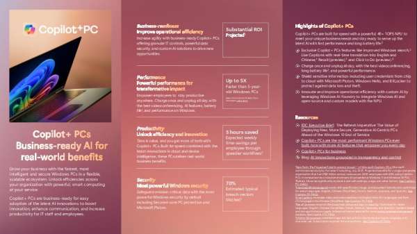 Copilot+ PCs Business-ready AI for real-world benefits